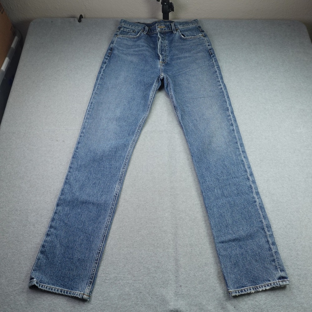 Goldsign Jeans Womens 29 Blue High Rise Straight Leg Button Fly Denim USA Made